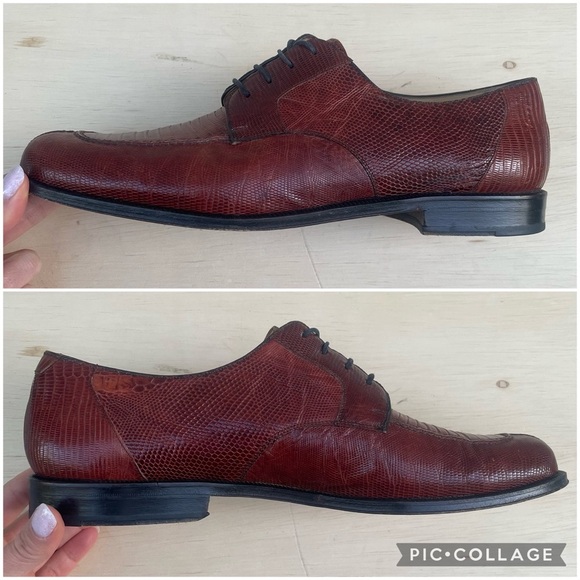 Barcelino genuine lizard oxford lace up dress shoes, hand made in Spain 11.5 M - Picture 7 of 12